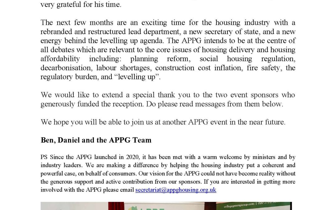 APPG event highlights political role in housing